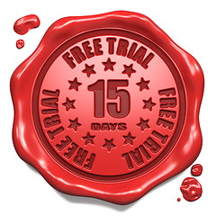 Image showing Free Trial 15 Days- Stamp on Red Wax Seal.