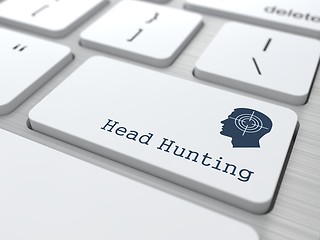 Image showing White Keyboard with Headhunting Button.