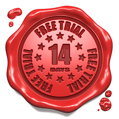 Image showing Free Trial 14 Days- Stamp on Red Wax Seal.