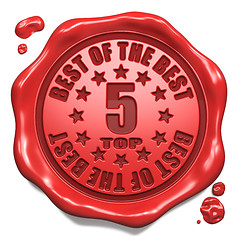 Image showing Top 5 in Charts - Stamp on Red Wax Seal.