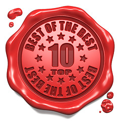 Image showing Top 10 in Charts - Stamp on Red Wax Seal.