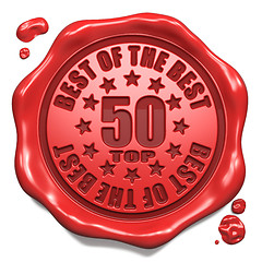 Image showing Top 50 in Charts - Stamp on Red Wax Seal.