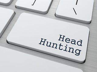 Image showing White Keyboard with Headhunting Button.