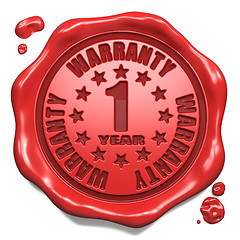 Image showing Warranty 1 Year - Stamp on Red Wax Seal.