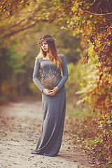 Image showing Beautiful Girl in the autumn park