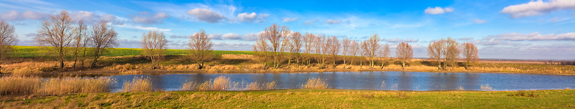 Image showing Panoramic Autumn Landscape In Sunny Day