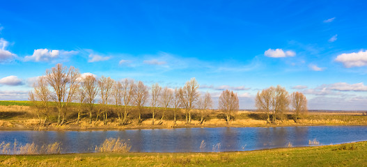 Image showing Panoramic Autumn Landscape In Sunny Day