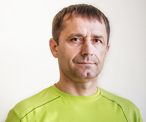 Image showing Portrait Of Casual Man In Green T-Shirt