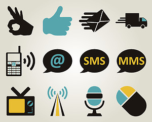 Image showing Office and communication icon set