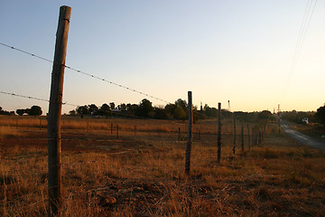 Image showing Barbed wire fence