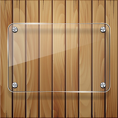 Image showing Wooden texture with glass framework.