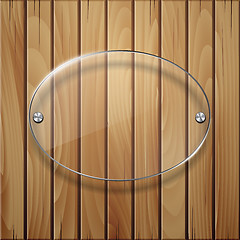 Image showing Wooden texture with glass framework.