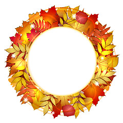 Image showing Autumn banner with leaves.