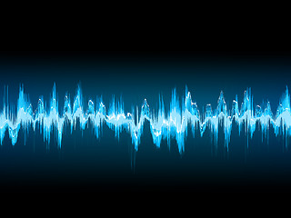 Image showing Bright sound wave on a dark blue. EPS 10