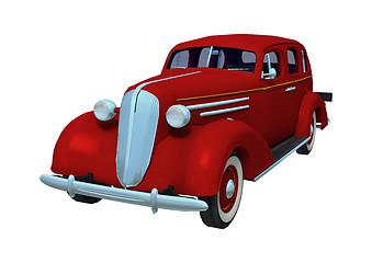 Image showing Red Retro Car