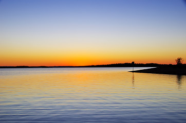 Image showing Sunset in Alqueva dam