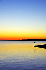 Image showing Sunset in Alqueva dam
