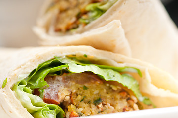 Image showing falafel pita bread roll wrap sandwich