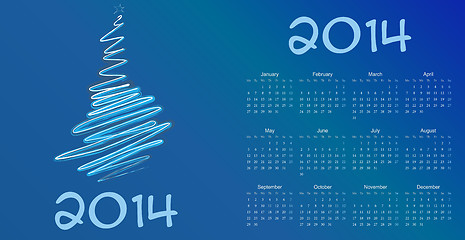 Image showing calendar to a new 2014 year