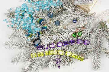 Image showing Jewelry at fir tree