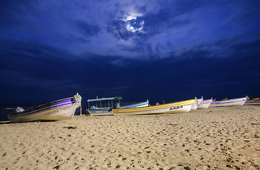 Image showing PANAMA, PEDASI - SEPT 17: Traditional boats of Panama that carry