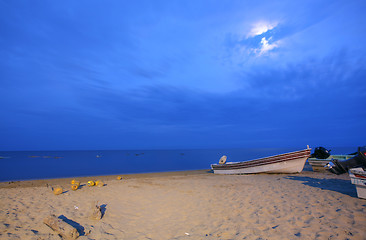 Image showing Beautiful landscape of the beaches of Panama with the fisherman 