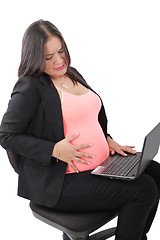 Image showing pregnant woman having some contractions