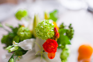 Image showing decoration with flowers and fruit