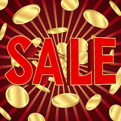 Image showing Sale poster with gold coins