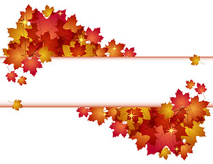 Image showing Autumn banner with leaves.