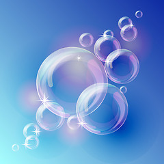 Image showing Blue bubble vector background