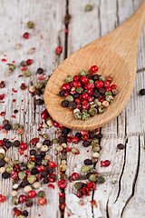 Image showing mixture of peppers in spoon