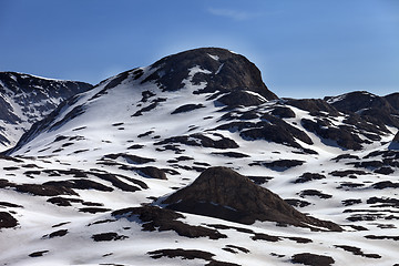 Image showing Rocks in snow