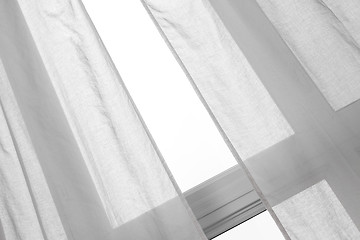 Image showing Window with white curtains