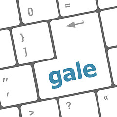 Image showing gale word on keyboard key, notebook computer button