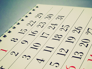Image showing Retro look Calendar picture