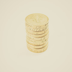 Image showing Retro look Pound coin