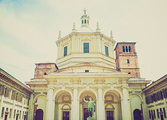 Image showing Retro look San Lorenzo church, Milan