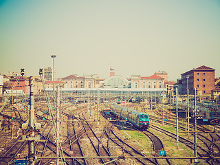 Image showing Retro look Porta Nuova station, Turin