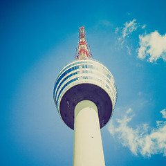 Image showing Retro look TV tower in Stuttgart