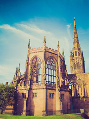 Image showing Retro look Coventry Cathedral ruins