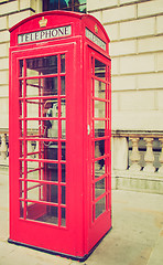 Image showing Vintage look London telephone box