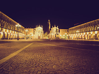 Image showing Retro look Piazza San Carlo, Turin