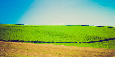 Image showing Vintage looking Cardross hill panorama