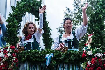 Image showing Parade of the hosts of the Wiesn