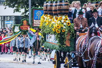 Image showing Parade of the hosts of the Wiesn