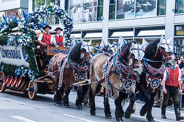 Image showing Parade of the hosts of the Wiesn