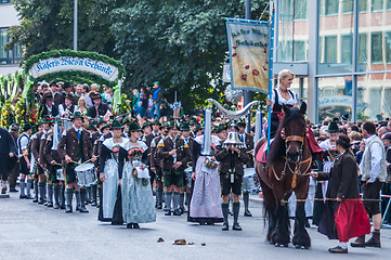 Image showing Parade of the hosts of the Wiesn