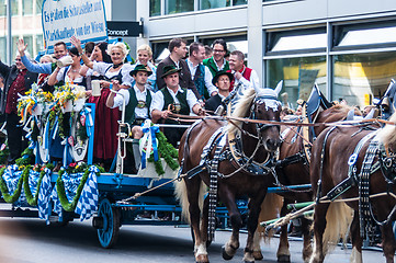 Image showing Parade of the hosts of the Wiesn