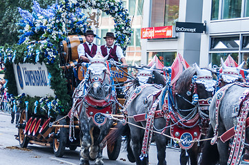 Image showing Parade of the hosts of the Wiesn